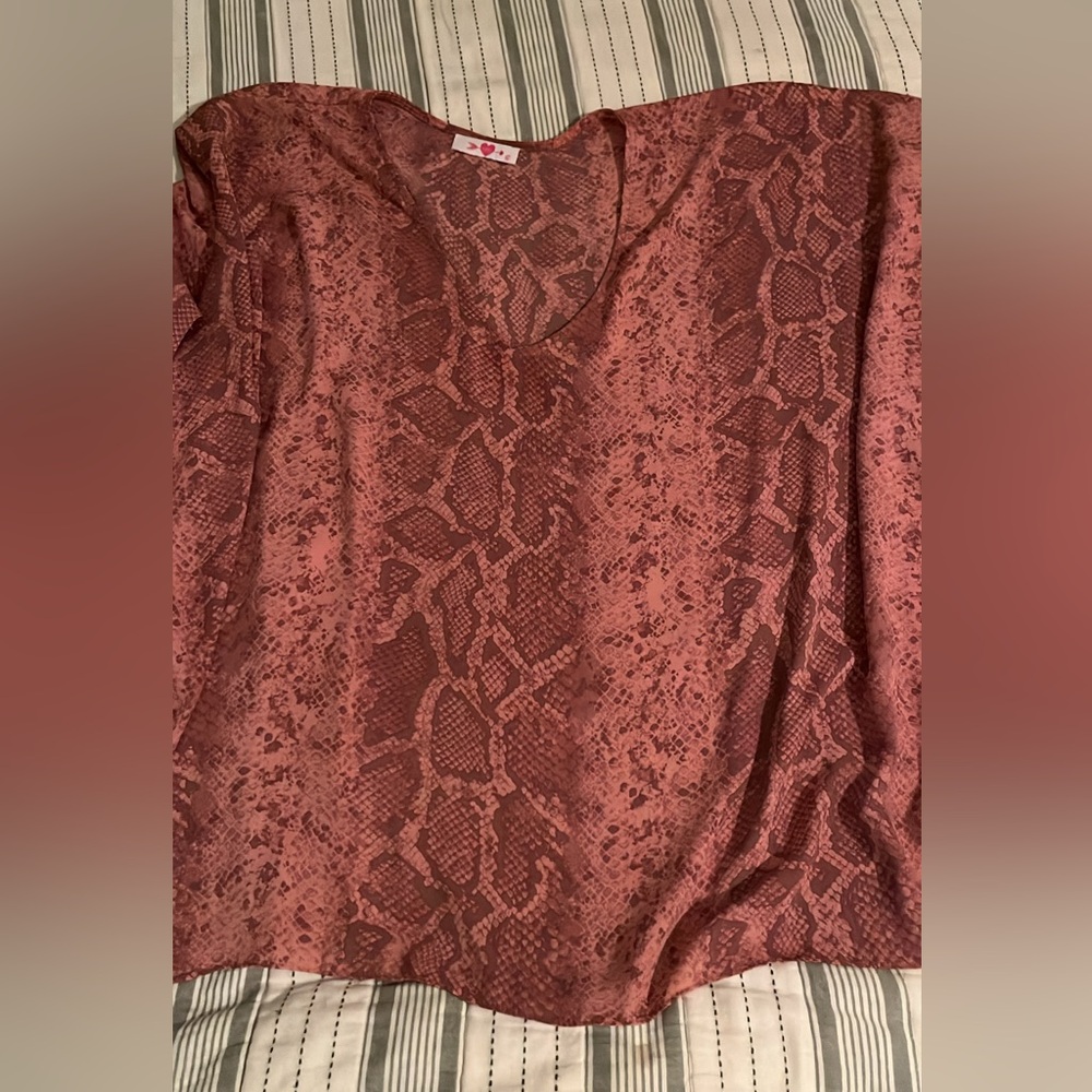 Snake Print V-Neck Top